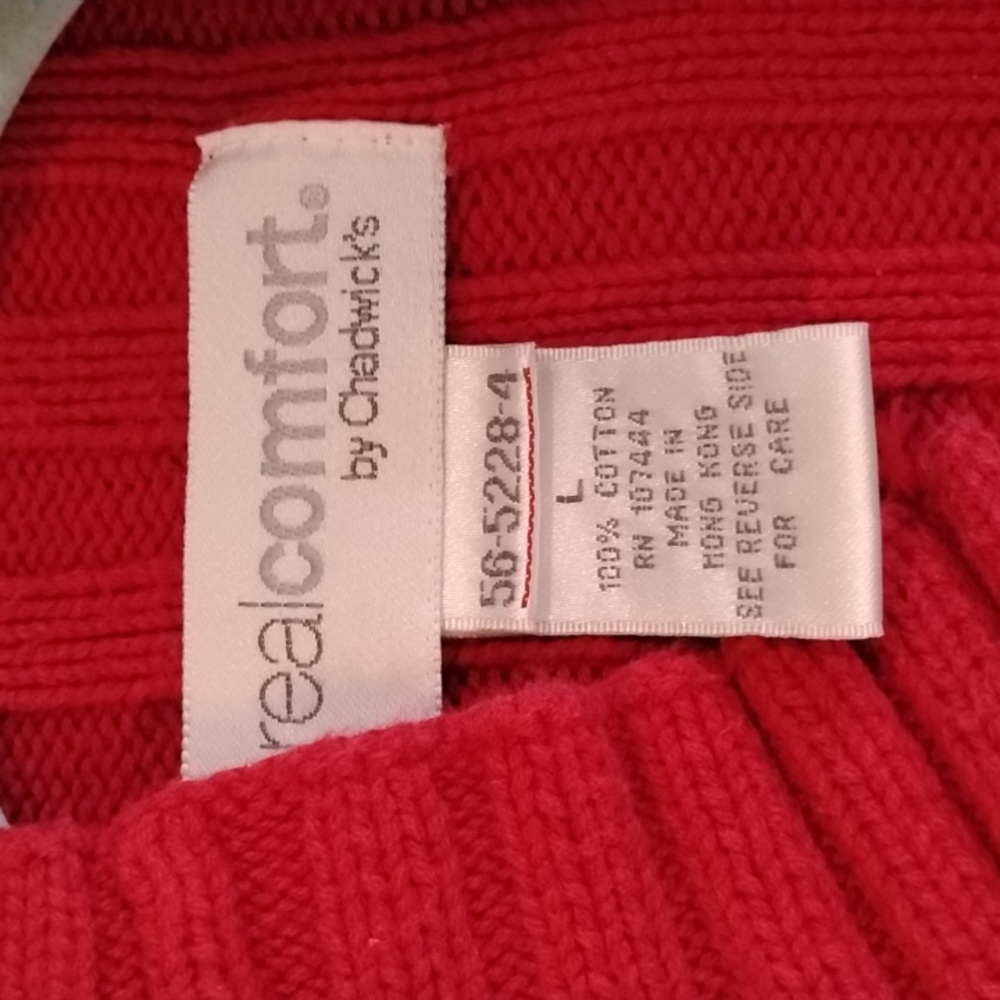 Chadwicks Red V-Neck Sweater - Picture 3 of 4